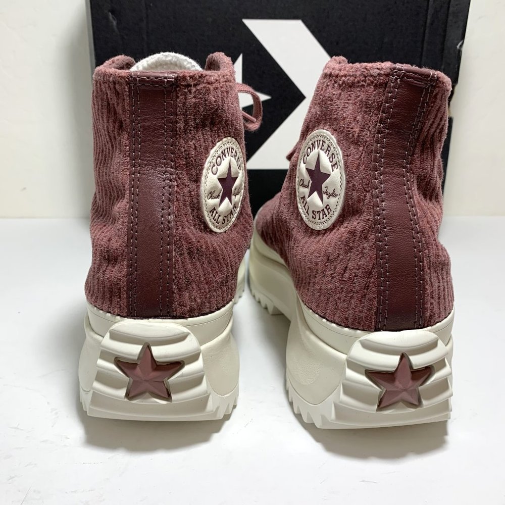 Converse Chuck Taylor Run Star Hike Platform Sneakers High Top Velour Dark Wine - Picture 4 of 8